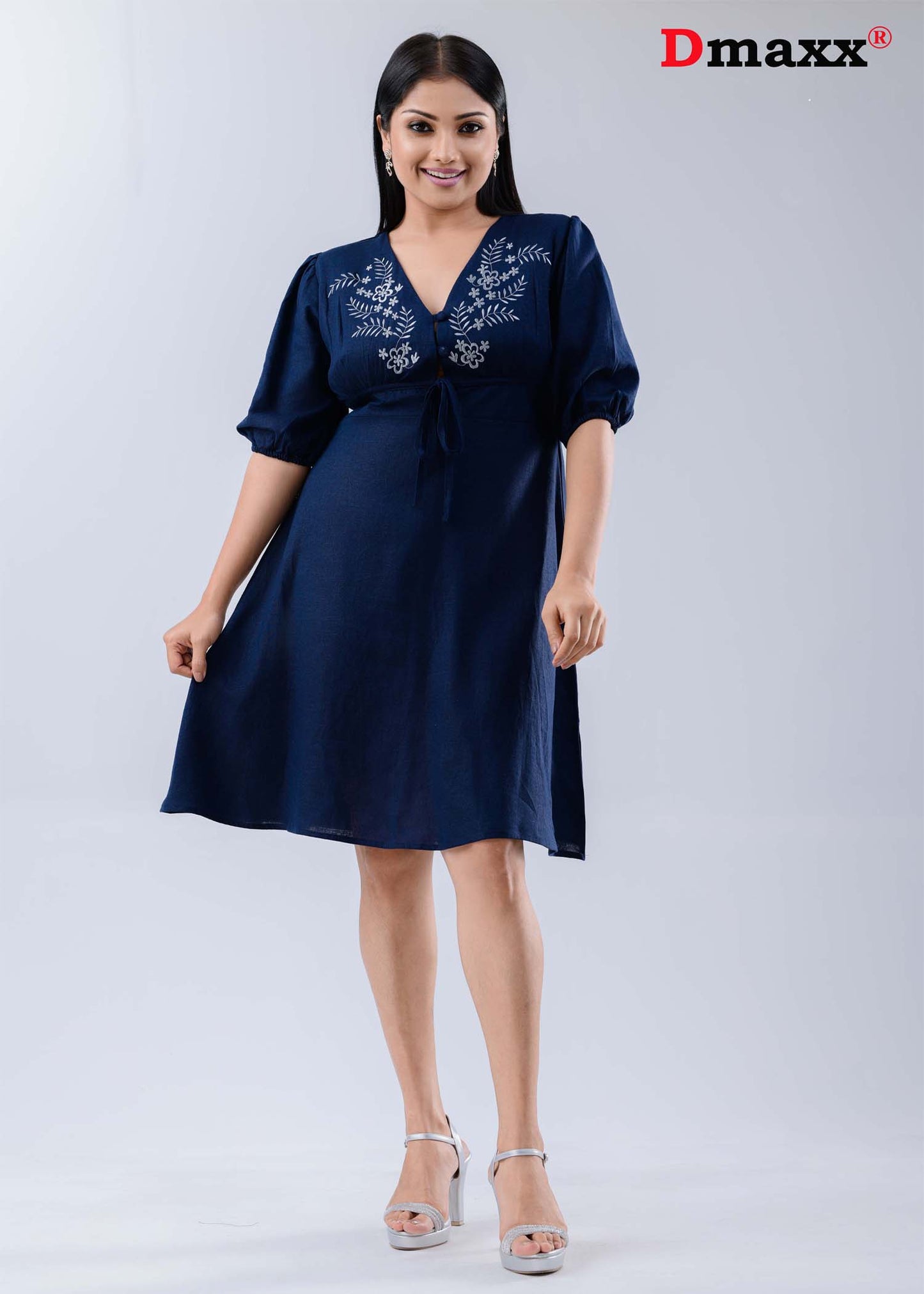 Women's Monsoon Embroidered Chevron Dress