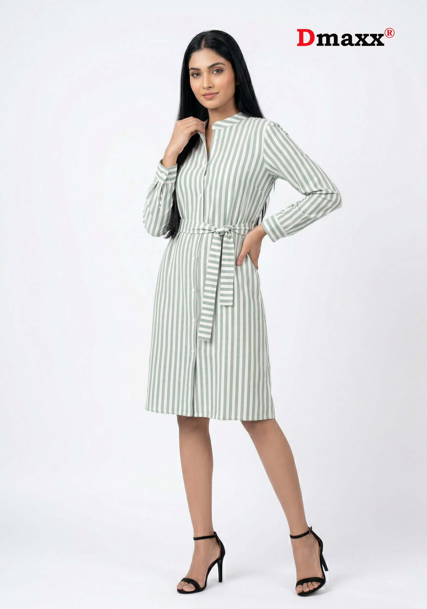 Sage Stripe Dress
