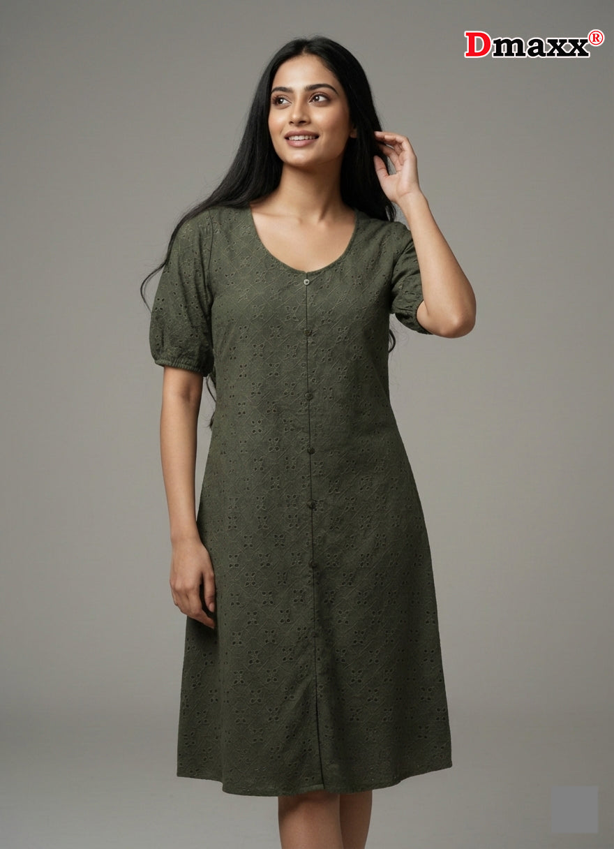 Olive Aura Midi Dress