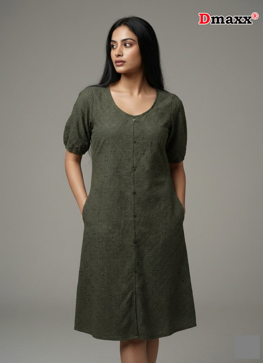 Olive Aura Midi Dress