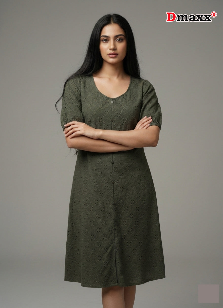 Olive Aura Midi Dress