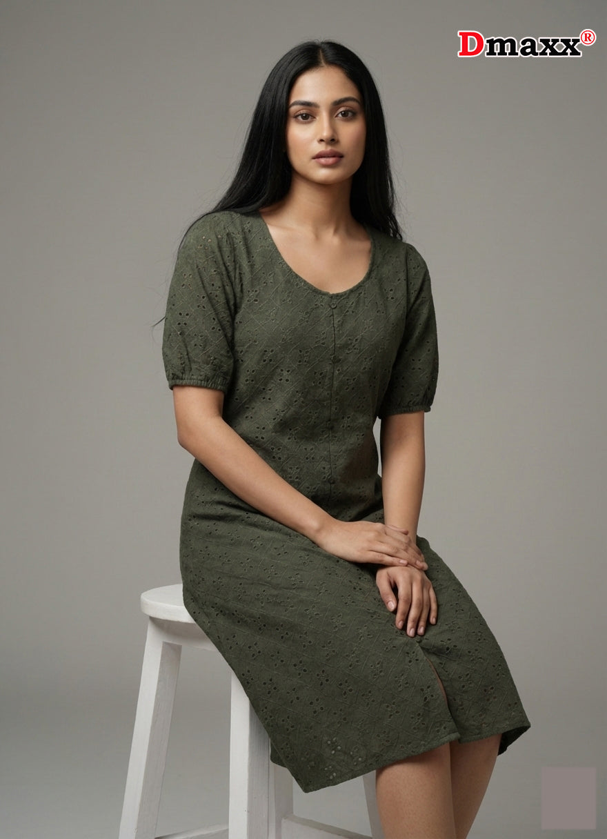 Olive Aura Midi Dress