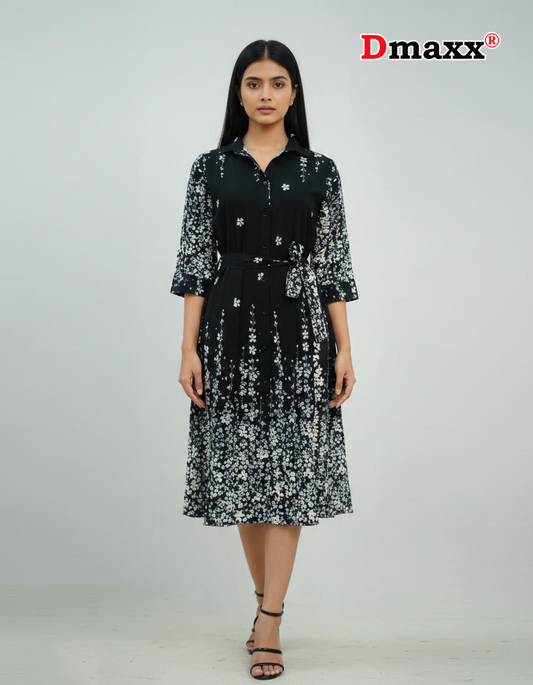 Soft Bloom Tie Dress