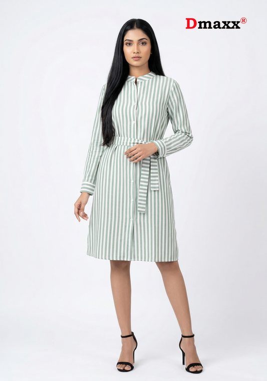 Sage Stripe Dress