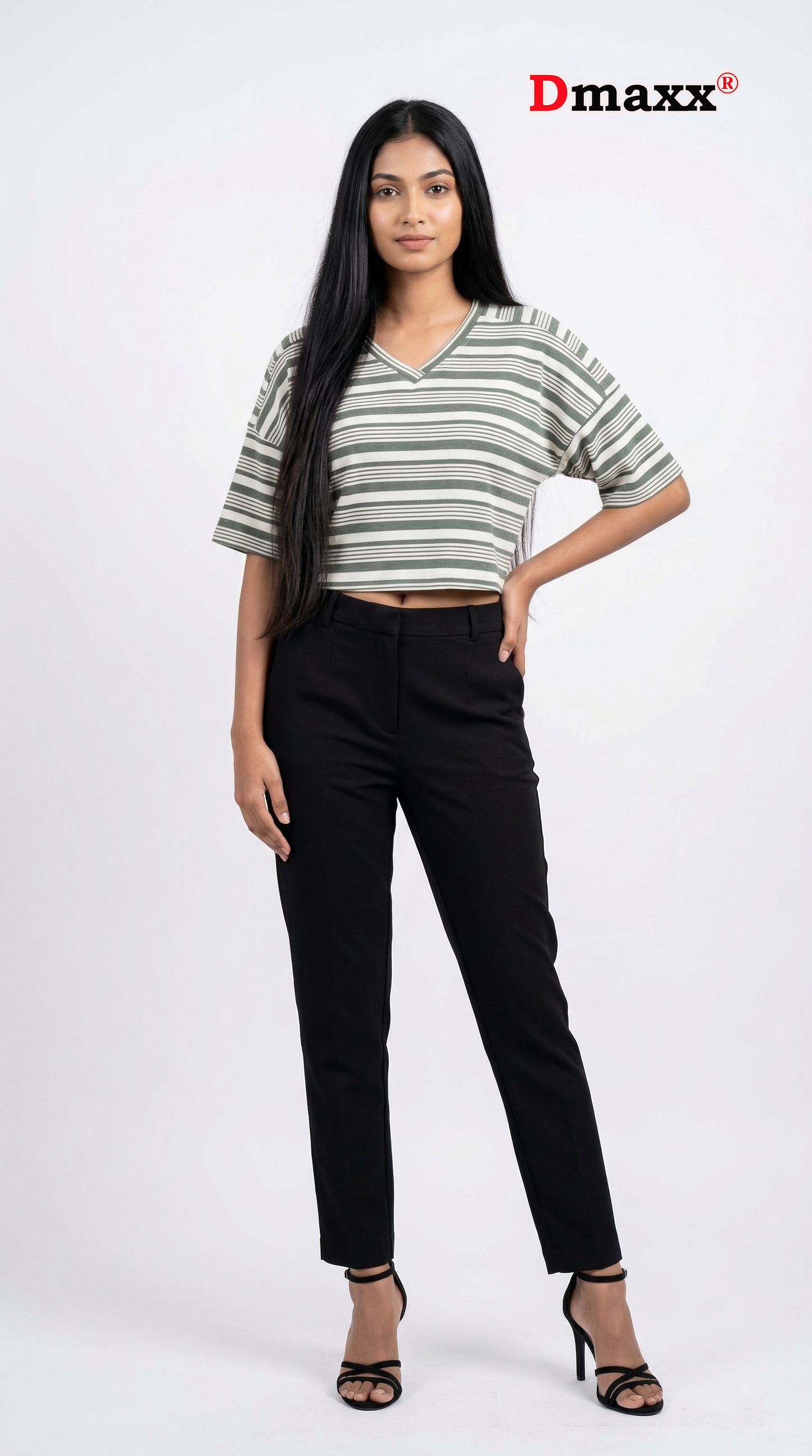 Olive Stripe Crop Top