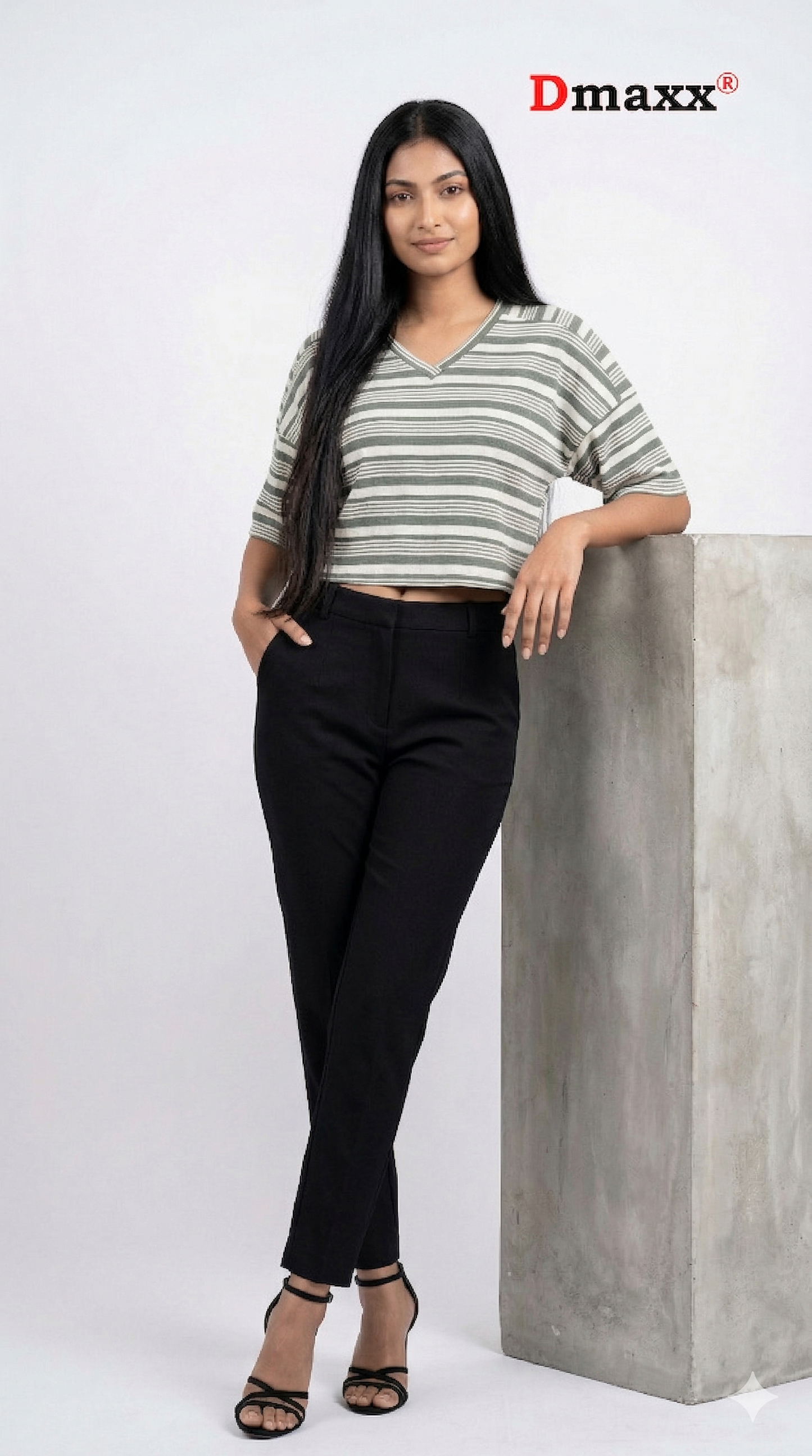 Olive Stripe Crop Top