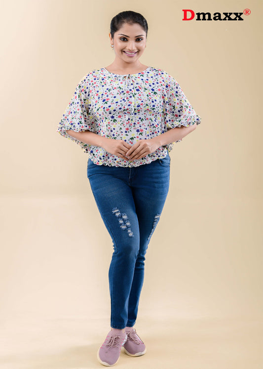 Disty Floral Round Neck Kaftan.