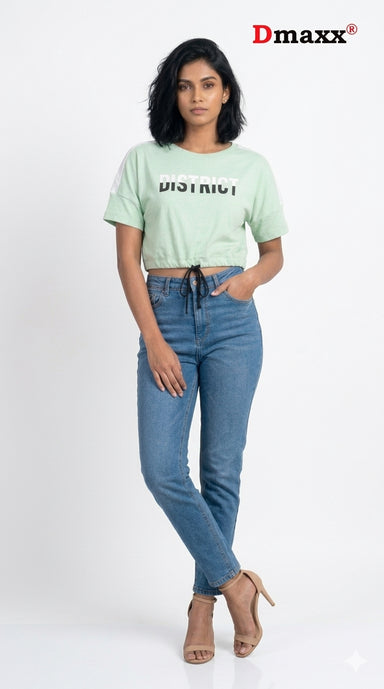 Mint Casual Crop Top
